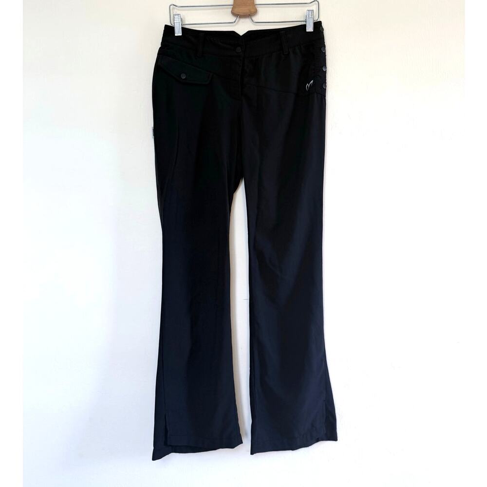 MASTER BUNNY EDITION japanese black long golf bootcut sport pants